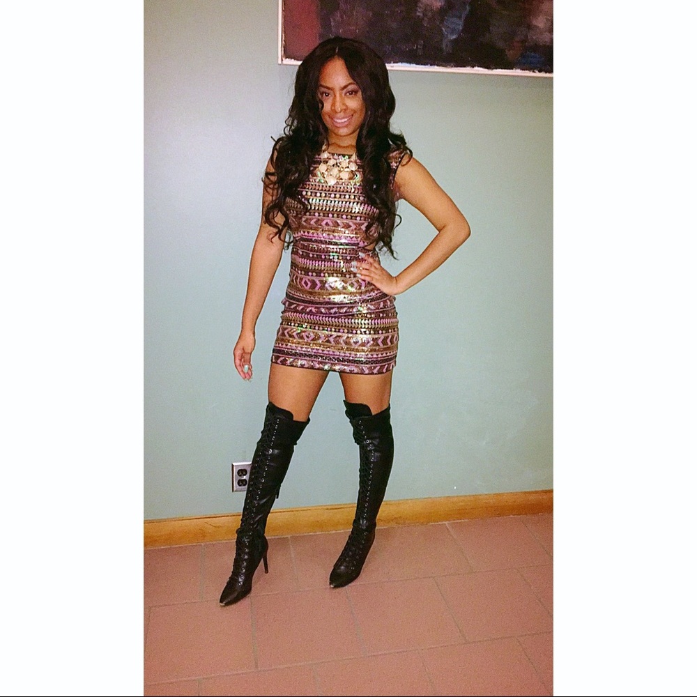 Sequin Dress w/ side cutouts